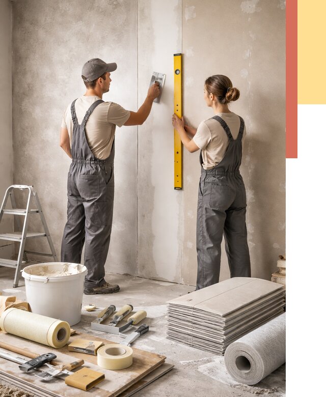 Отделка стен в Климовске от 1519 руб/м² — недорого, быстро, под ключ | ОТДЕЛОЧНИК-Клс