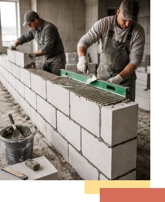 Кладка перегородок из газобетона в Климовске быстро и качественно