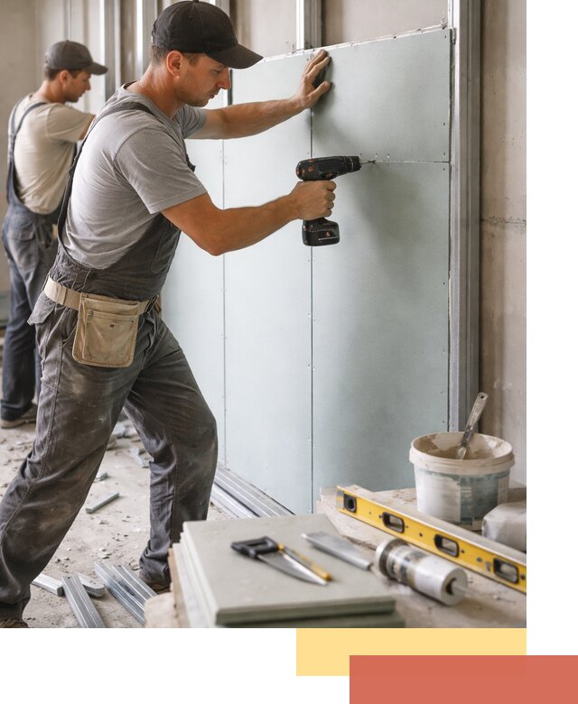 Кладка влагостойких перегородок ПГП в Климовске