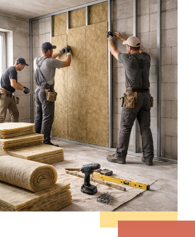 Шумоизоляция перегородок из блоков в Климовске — монтаж и защита шумоизоляцией