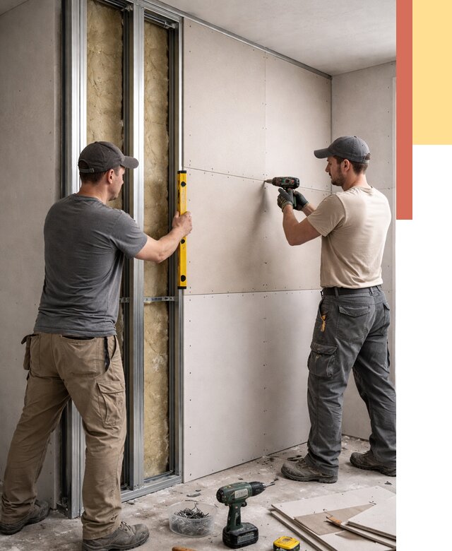 Монтаж двухслойной перегородки из гипсокартона в Климовске от 1469 руб. | ОТДЕЛОЧНИК-Клс