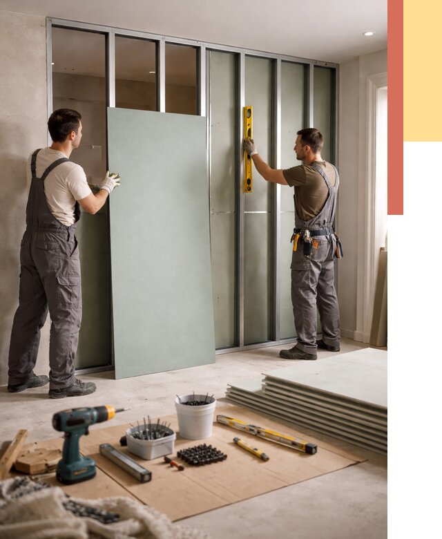 Перегородка из влагостойкого гипсокартона в Климовске от 4861 руб. — монтаж под ключ | ОТДЕЛОЧНИК-Клс