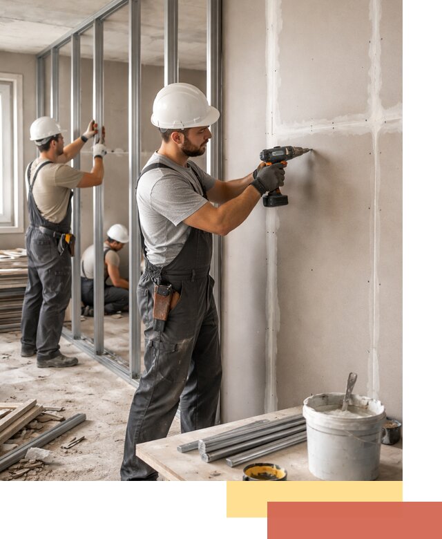 Перегородки из огнестойкого гипсокартона в Климовске под ключ