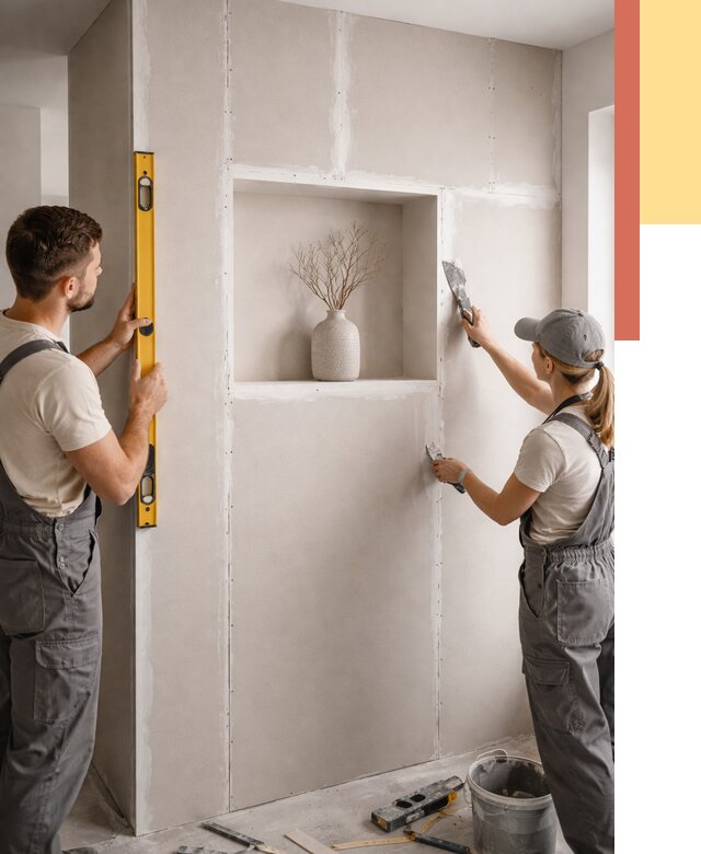 Перегородка из гипсокартона с нишей в Климовске от 3292 руб. под ключ | ОТДЕЛОЧНИК-Клс