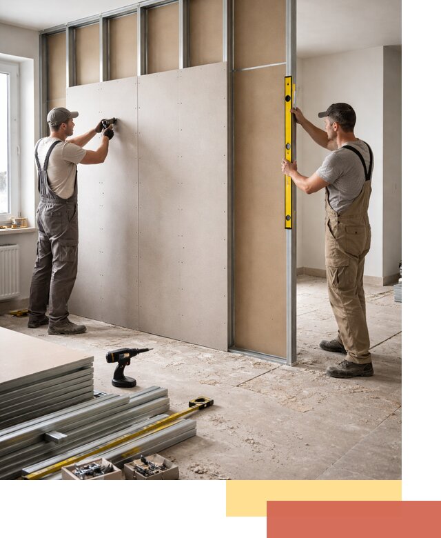 Зонирующая перегородка из гипсокартона под ключ в Климовске