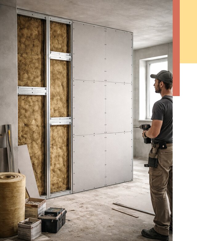 Усиленная перегородка под навеску в Климовске от 12964 руб. — монтаж под ключ | ОТДЕЛОЧНИК-Клс