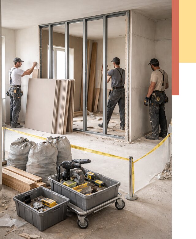 Перенос гипсокартонной перегородки в Климовске под ключ от 4558 руб. | Демонтаж и монтаж – ОТДЕЛОЧНИК-Клс