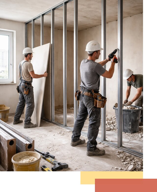 Перенос гипсокартонной перегородки в Климовске профессионально и быстро