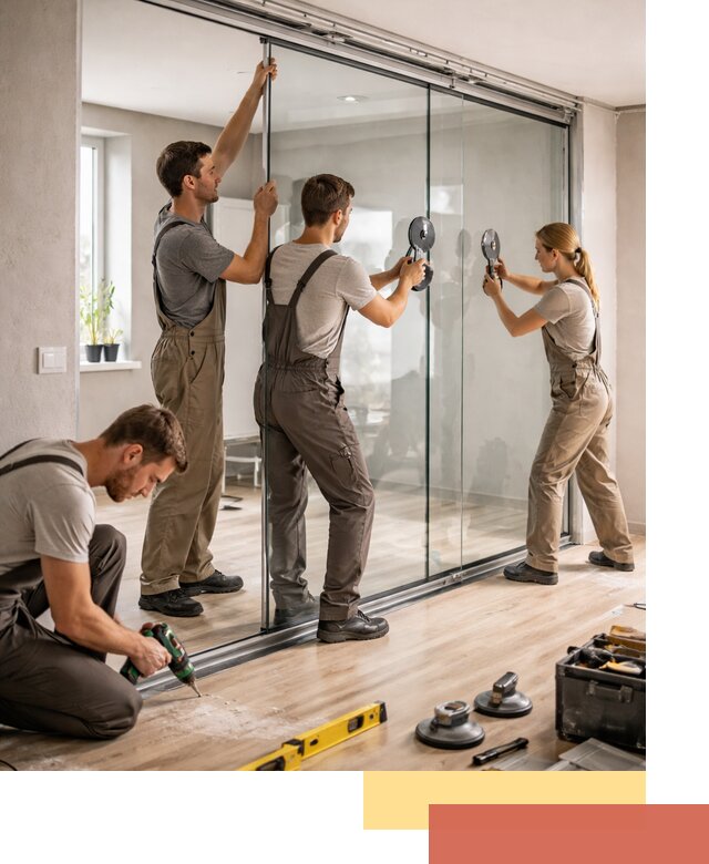 Изготовление стеклянных перегородок на заказ в Климовске