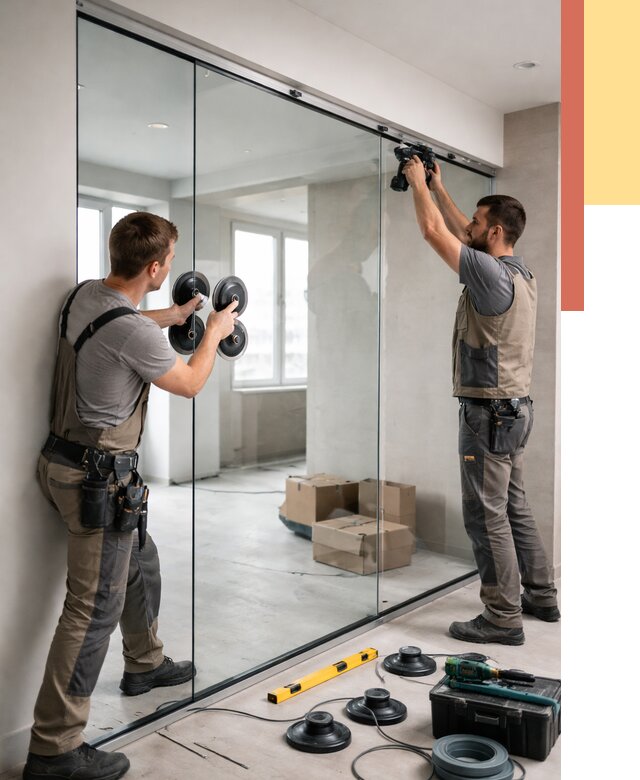 Монтаж стеклянных перегородок в Климовске от 6583 руб. | ОТДЕЛОЧНИК-Клс