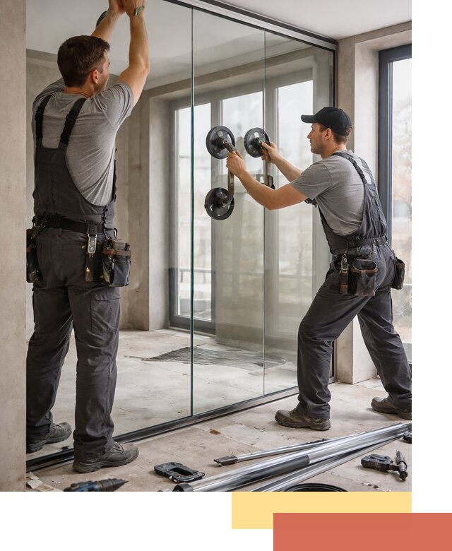 Цельностеклянные перегородки под ключ в Климовске