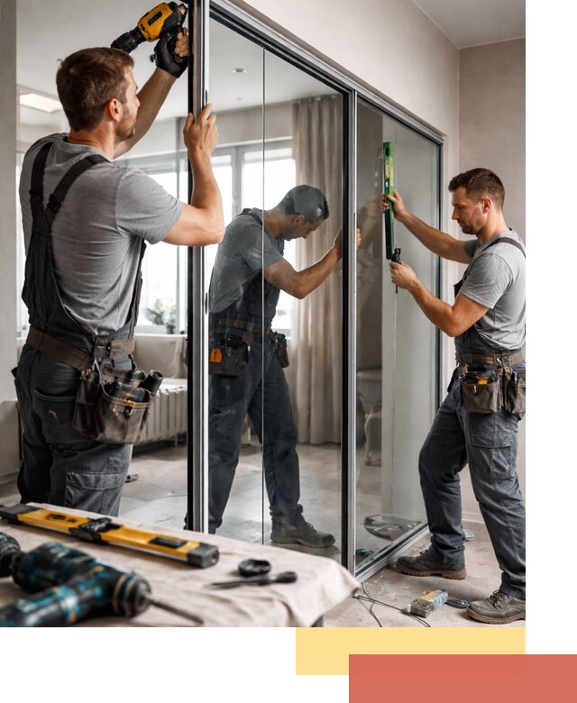 Каркасные стеклянные перегородки под ключ в Климовске