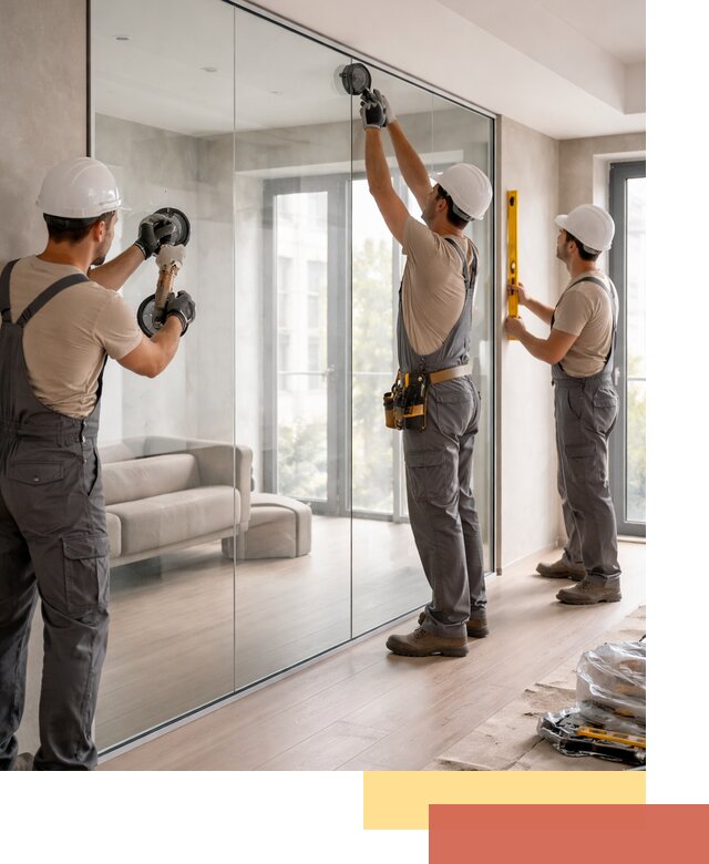 Перегородки из закаленного стекла в Климовске для офисов и квартир