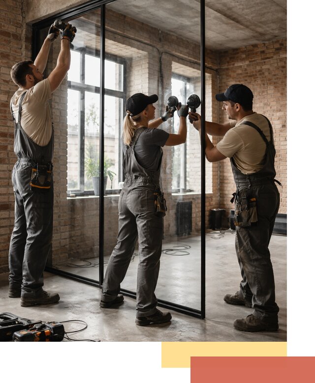 Стеклянные перегородки лофт — изготовление и монтаж в Климовске