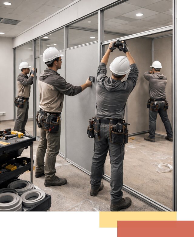 Мобильные офисные перегородки под ключ в Климовске