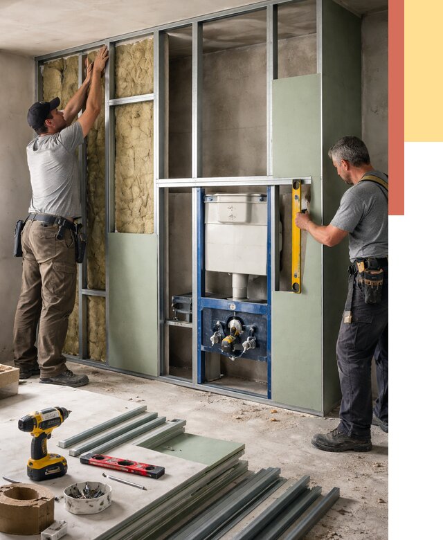 Установка сантехнических перегородок в Климовске от 8609 руб. | ОТДЕЛОЧНИК-Клс