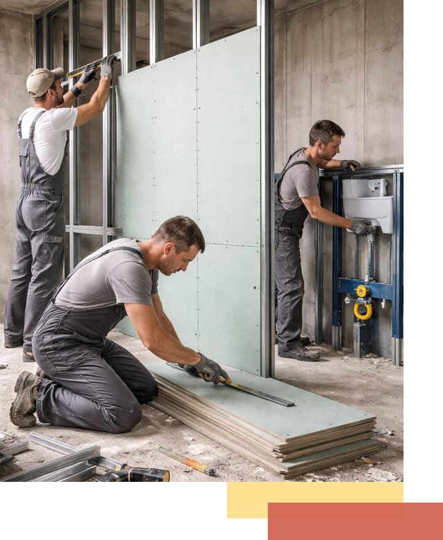 Монтаж и ремонт сантехнических перегородок в Климовске