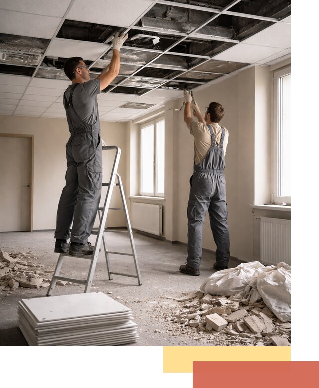 Демонтаж потолков Армстронг профессионально в Климовске