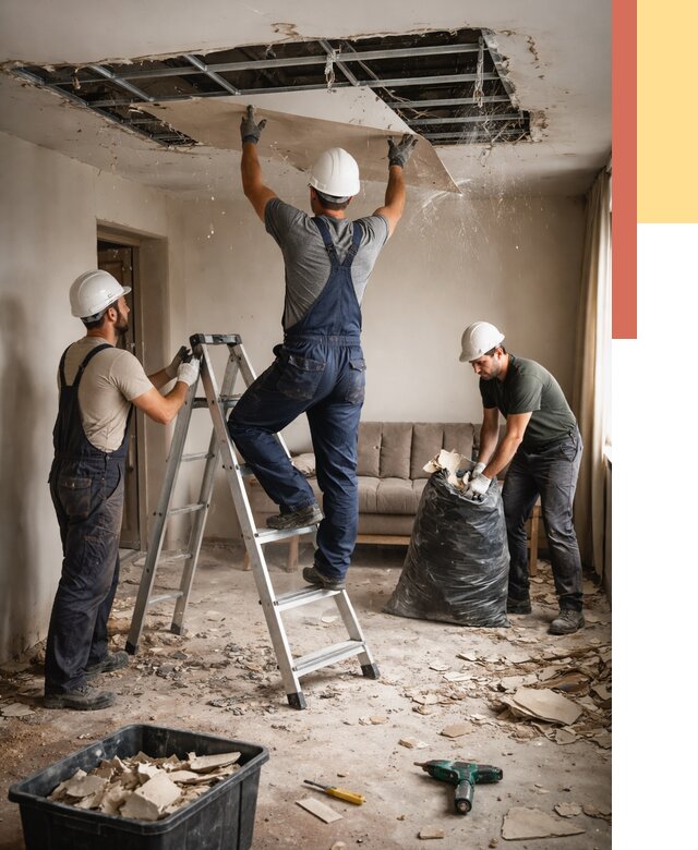 Демонтаж гипсокартонного потолка в Климовске от 425 руб. за м2 — ОТДЕЛОЧНИК-Клс