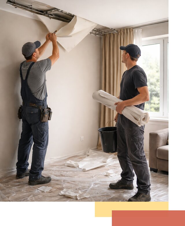 Демонтаж натяжного потолка в Климовске быстро и аккуратно