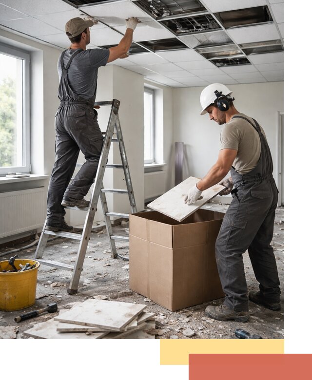 Демонтаж потолочной плитки в Климовске быстро и аккуратно