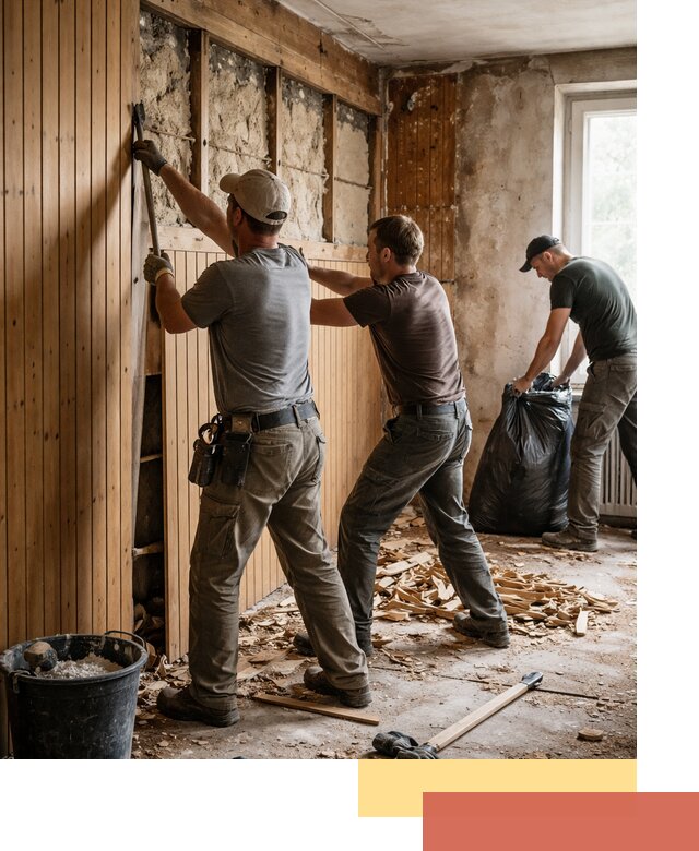 Демонтаж вагонки и вывоз материалов в Климовске