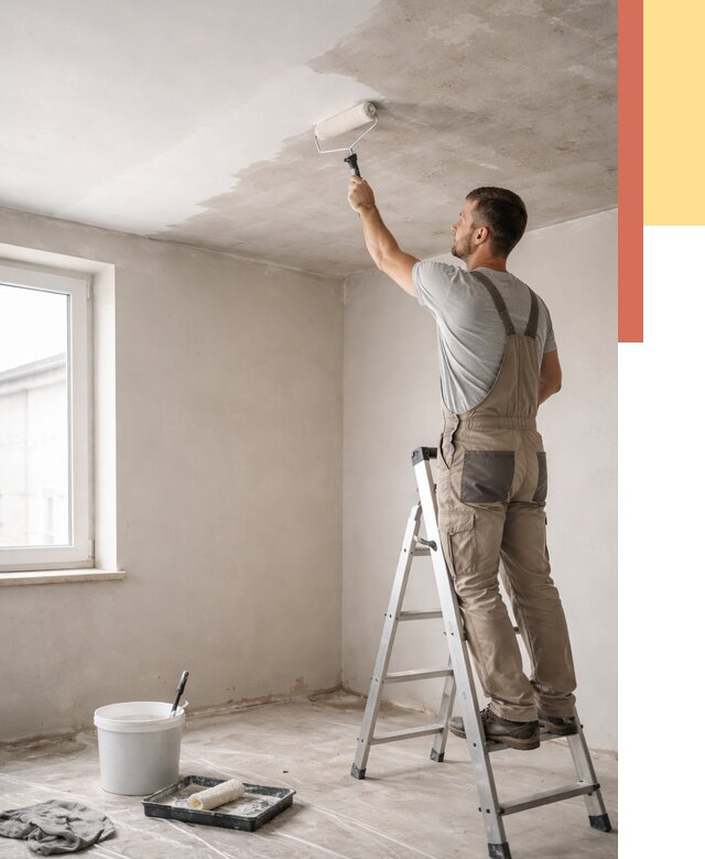 Грунтовка потолка в Климовске от 2532 руб. — быстро и недорого | ОТДЕЛОЧНИК-Клс