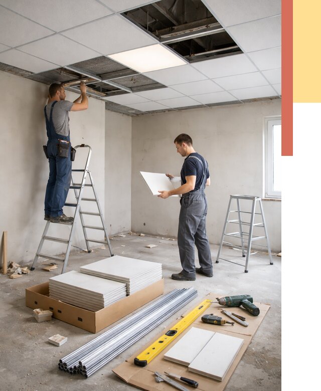 Монтаж потолка армстронг в Климовске от 4558 руб/м2 — быстрая установка под ключ | ОТДЕЛОЧНИК-Клс