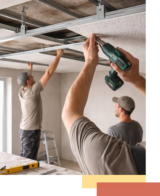 Монтаж акустического потолка в Климовске под ключ