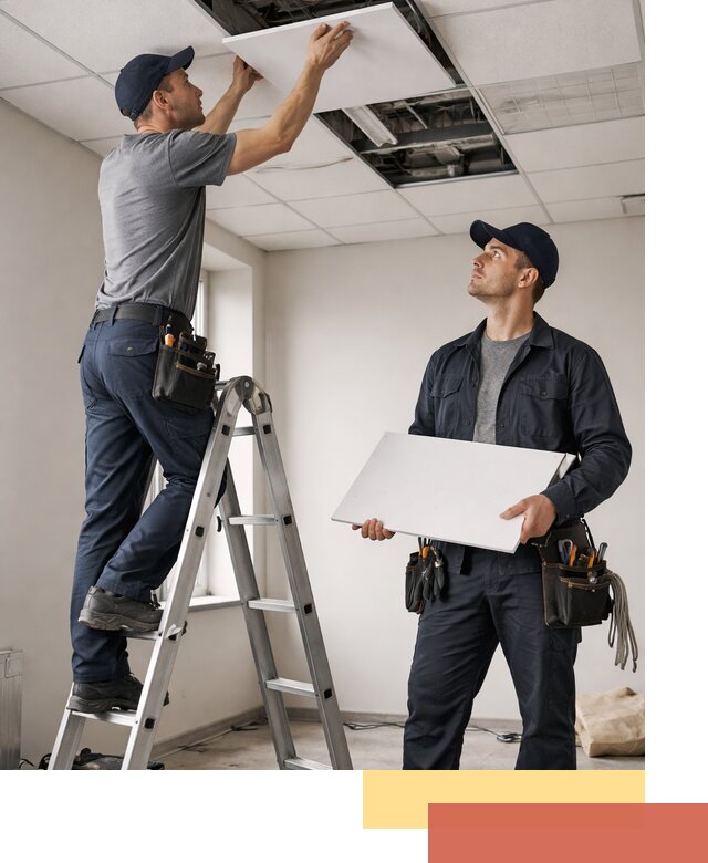 Обслуживание подвесного потолка в Климовске — ремонт и чистка