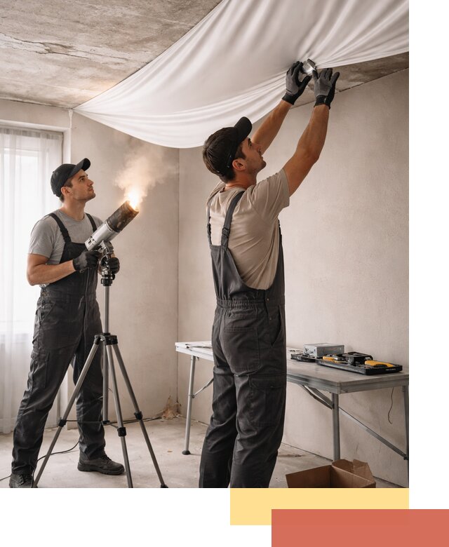 Установка натяжного потолка под ключ в Климовске