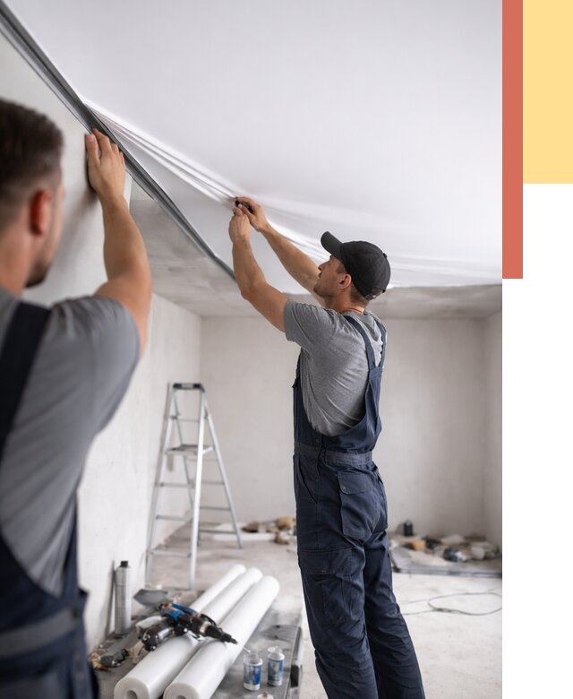 Монтаж матового натяжного потолка в Климовске от 4558 руб./м² — быстро и недорого | ОТДЕЛОЧНИК-Клс