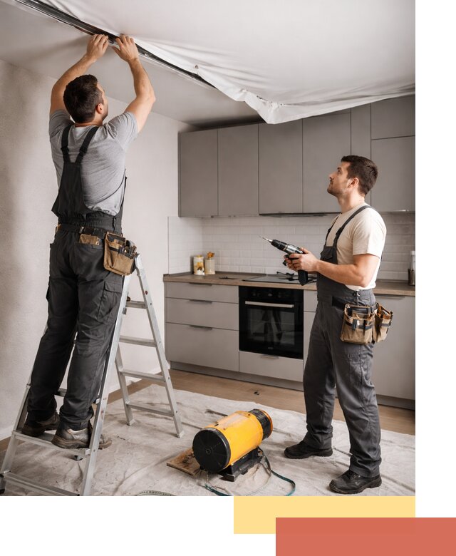 Монтаж натяжного потолка на кухне в Климовске