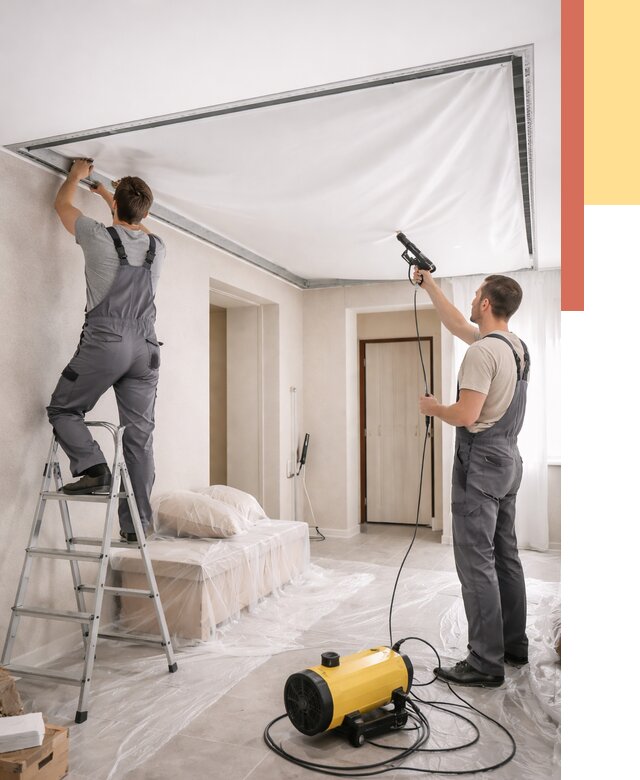 Монтаж натяжного потолка в прихожей в Климовске от 2684 руб. под ключ | ОТДЕЛОЧНИК-Клс