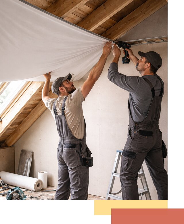 Монтаж натяжного потолка в мансарде в Климовске