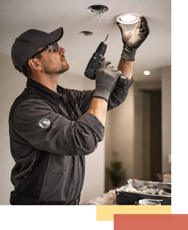 Установка точечных светильников в натяжной потолок в Климовске