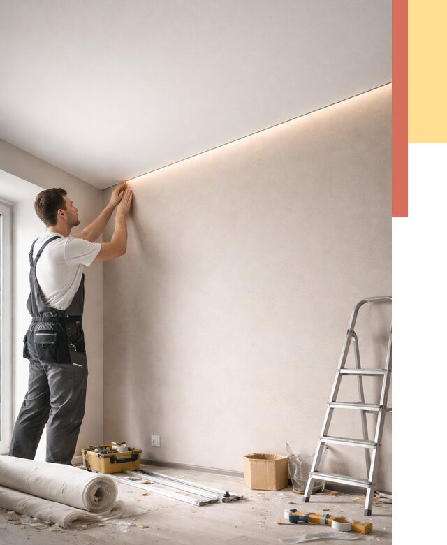 Теневые натяжные потолки в Климовске от 8305 руб. под ключ | ОТДЕЛОЧНИК-Клс