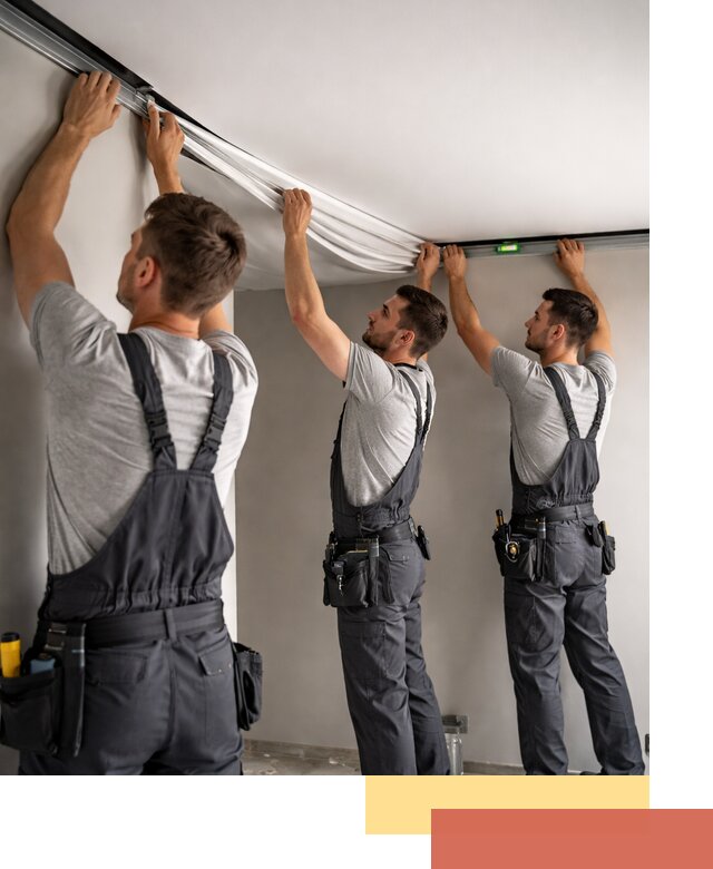 Теневые натяжные потолки в Климовске: монтаж и отделка быстро и качественно