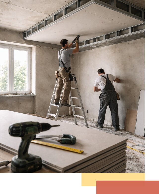 Двухуровневый потолок из гипсокартона в Климовске