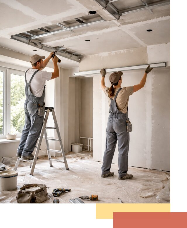 Монтаж многоуровневого потолка из гипсокартона в Климовске