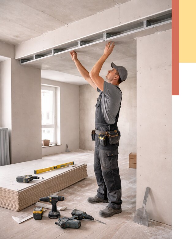 Потолок из гипсокартона с нишей в Климовске от 1266 руб. под ключ | ОТДЕЛОЧНИК-Клс