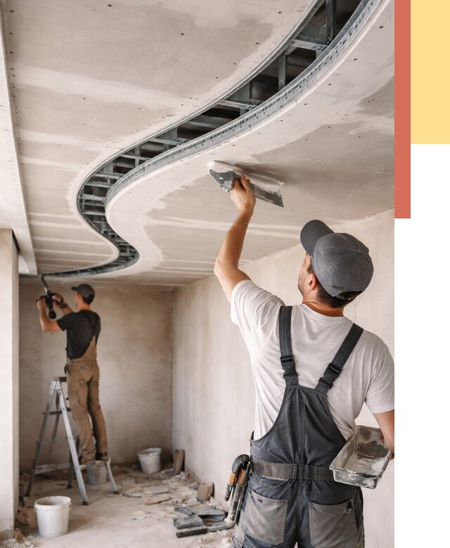 Криволинейный потолок из гипсокартона в Климовске от 2127 руб./м2 | ОТДЕЛОЧНИК-Клс