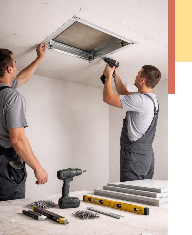 Установка люка в потолок ГКЛ в Климовске от 2532 руб. под ключ | ОТДЕЛОЧНИК-Клс