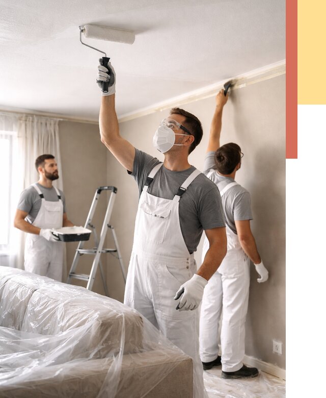 Покраска потолка водоэмельсионной краской в Климовске от 2228 руб/м² — услуги под ключ | ОТДЕЛОЧНИК-Клс