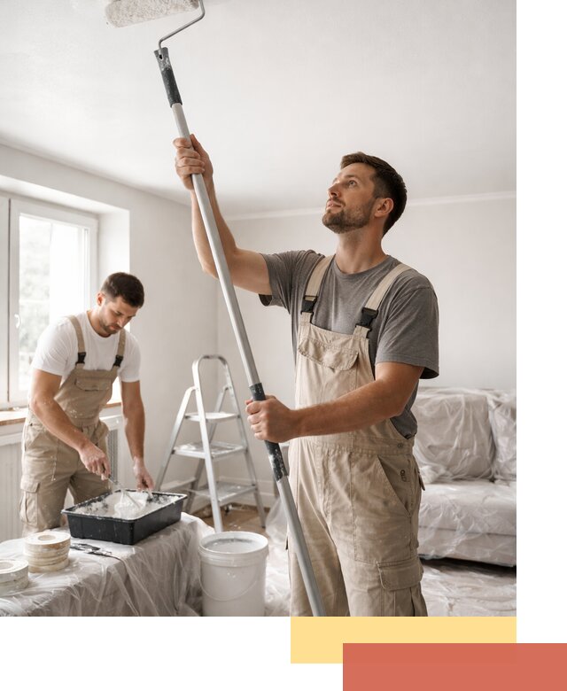 Покраска потолка водоэмульсионной краской в Климовске