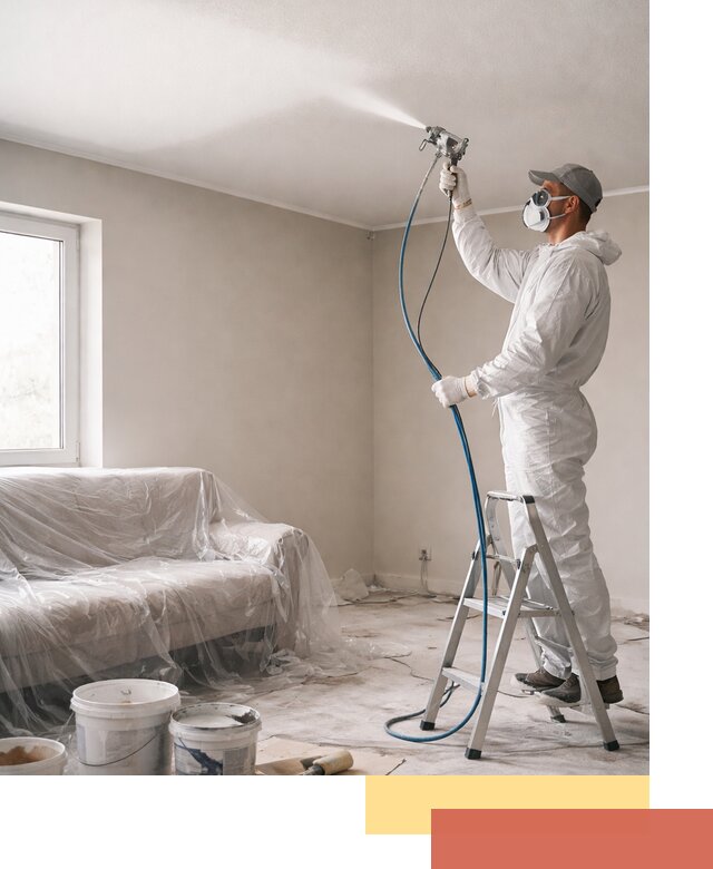 Покраска потолка краскопультом в Климовске быстро и качественно