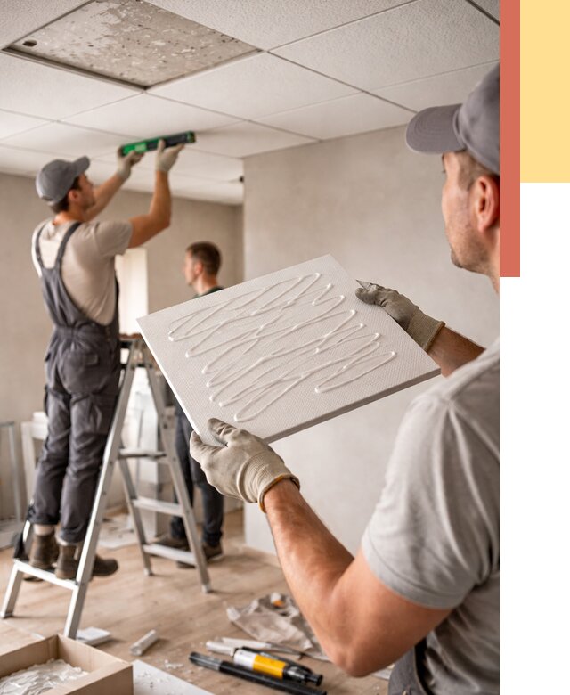 Монтаж потолочной плитки в Климовске от 4558 руб. — быстро и недорого | ОТДЕЛОЧНИК-Клс