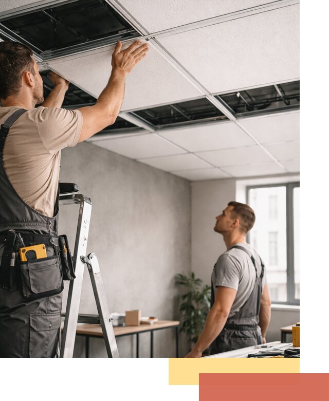 Монтаж потолочной плитки в Климовске качественно и в срок