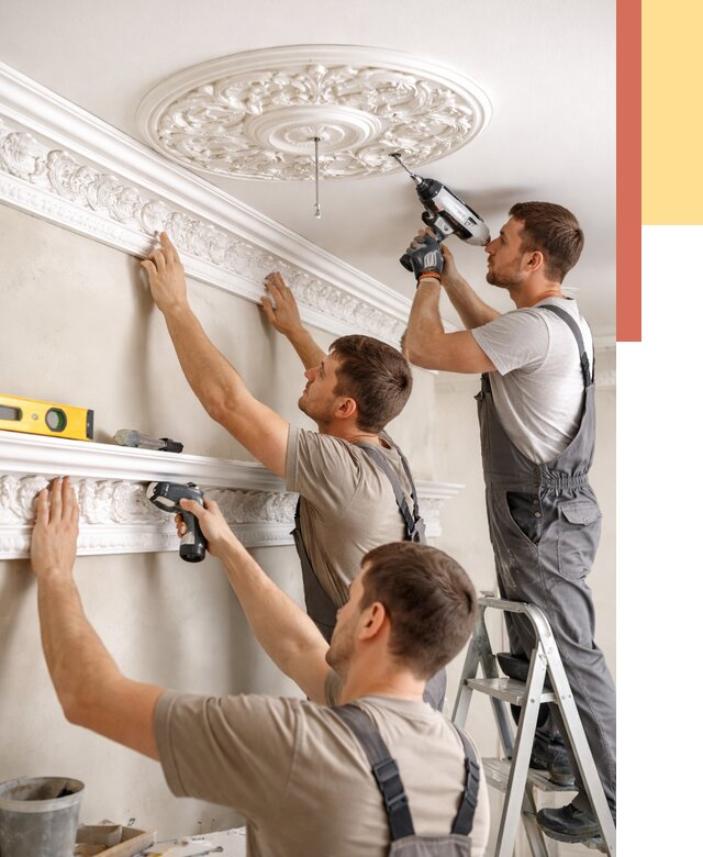 Монтаж лепнины на потолок в Климовске от 3241 руб. быстро и недорого | ОТДЕЛОЧНИК-Клс