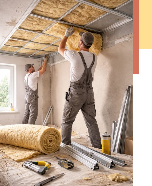 Утепление потолка в Климовске от 7292 руб/м2 — недорого, быстро, под ключ | ОТДЕЛОЧНИК-Клс